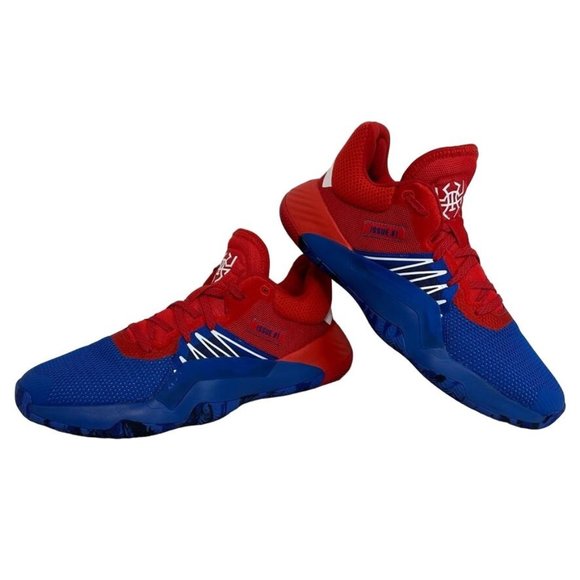 ADIDAS x MARVEL D.O.N. Issue 1 Spiderman Sneakers Red Blue White Mens Size 11.5 - Picture 1 of 10